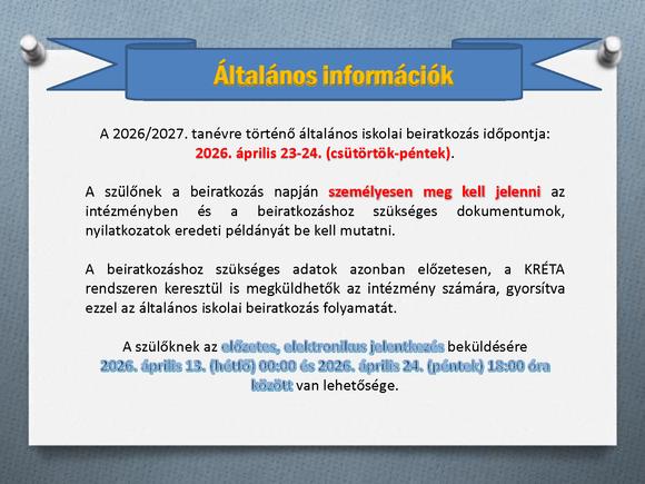 Kréta elektronikus ügyintézés -Beiratkozás az általános iskolába 2026